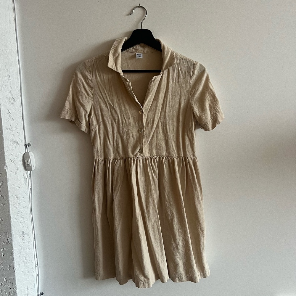 cream midi dress boxy fit